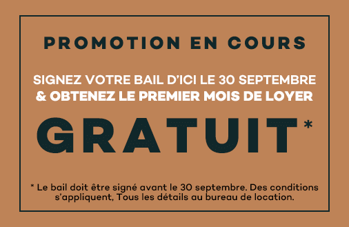 Promotion : obtenez un mois de location gratuit